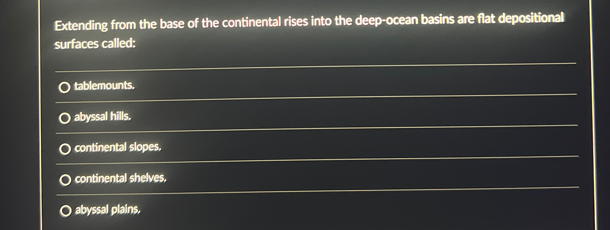 Solved Extending from the base of the continental rises into
