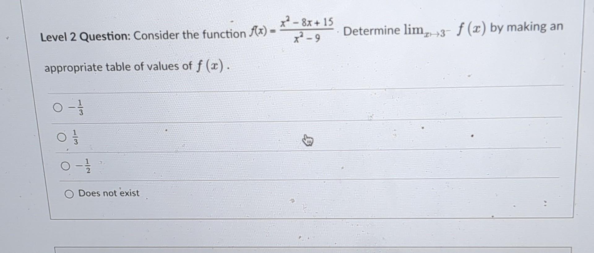 Solved Level 2 Question: Consider the function | Chegg.com