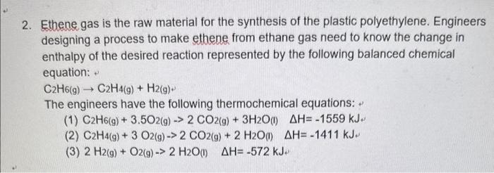 Solved 1. Calculate the enthalpy change for the conversion Chegg