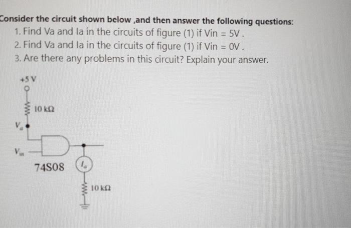 Solved Consider The Circuit Shown Below And Then Answer The | Chegg.com