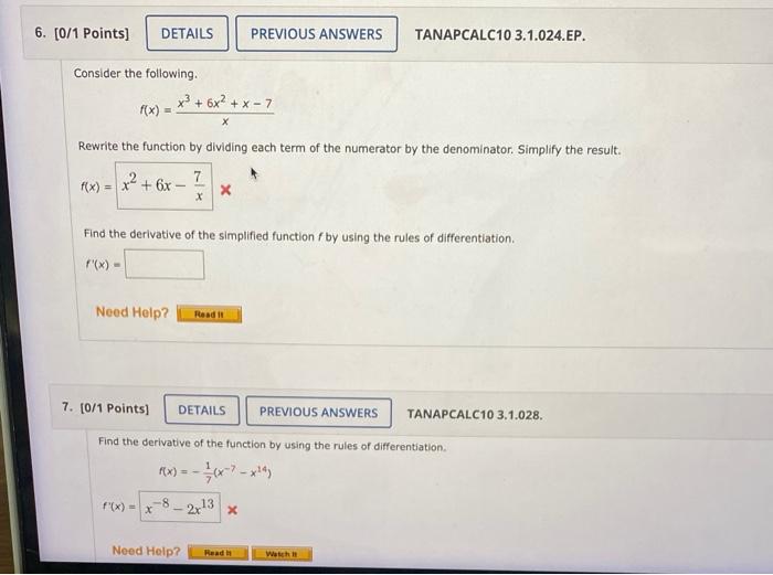 Solved Find the derivative of the function f by using the | Chegg.com