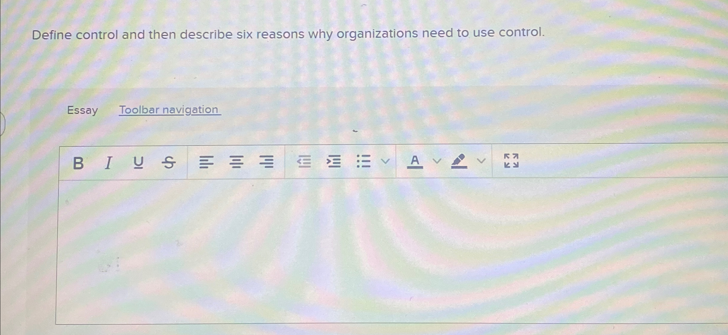 Solved Define control and then describe six reasons why | Chegg.com