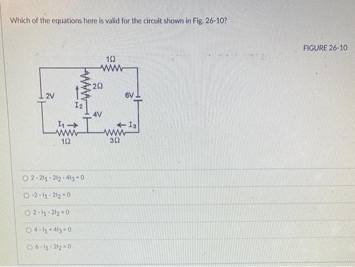 Solved Which of the equations here is valid for the circuit | Chegg.com