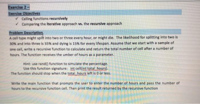 Solved Exercise 2- Exercise Objectives Calling functions | Chegg.com