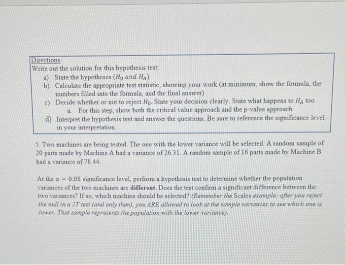 Solved Directions: Answer The Following Questions On A | Chegg.com