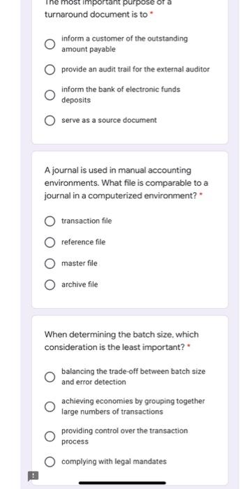 Solved important purpose turnaround document is to inform a 