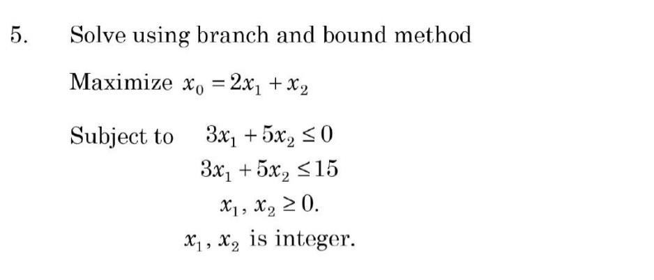 Solved Solve using branch and bound method Maximize | Chegg.com