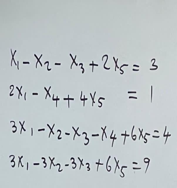 Solved X1−x2−x3 2x5 32x1−x4 4x5 13x1−x2−x3−x4 6x5 43x1−3x2−3