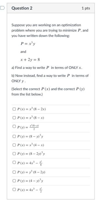 Solved D Question 2 1 pts Suppose you are working on an | Chegg.com