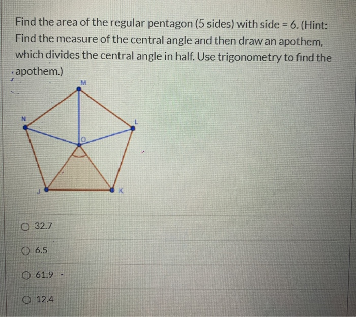 solved-find-the-area-of-the-regular-pentagon-5-sides-with-chegg