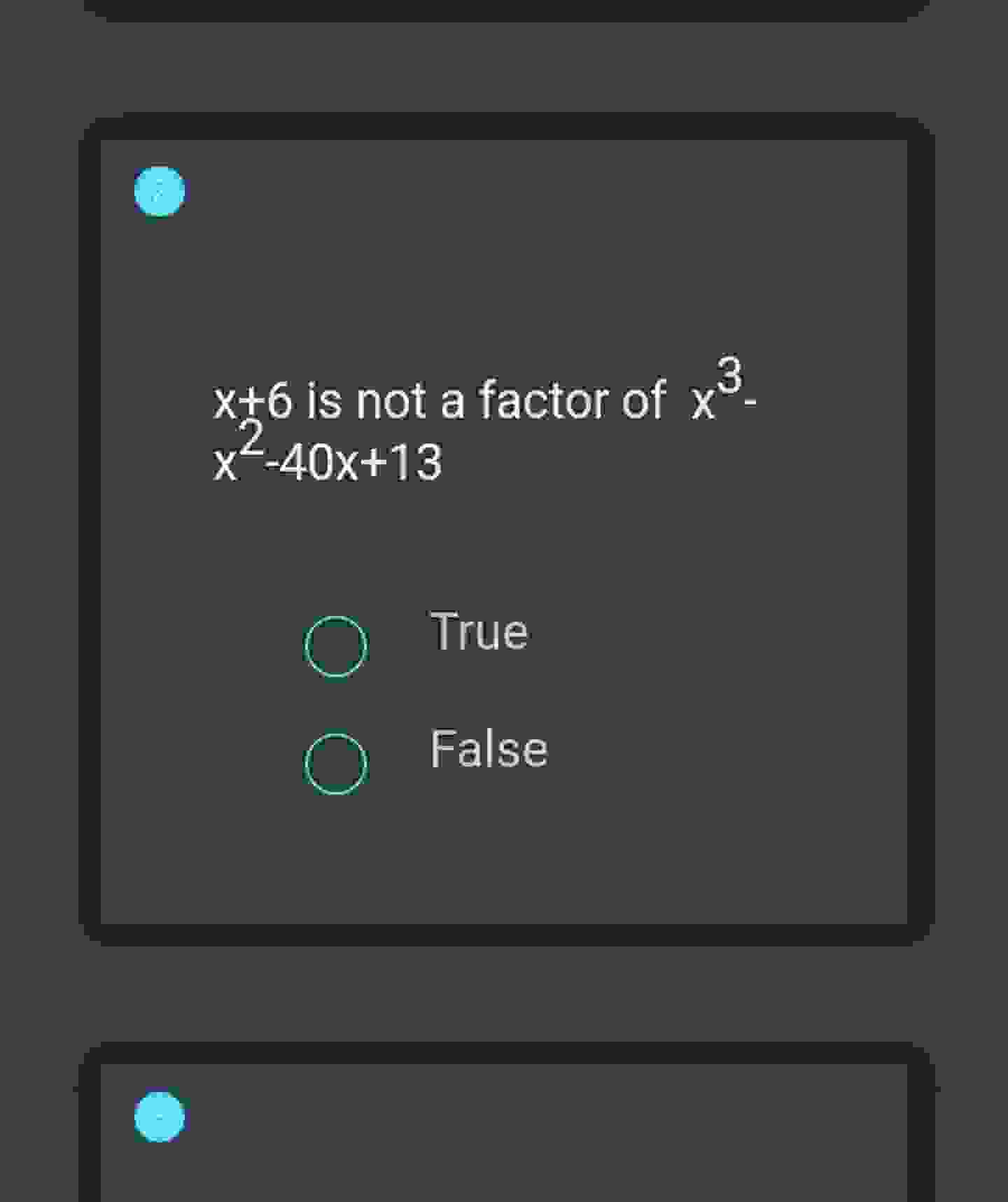 solved-x-6-is-not-a-factor-of-x3-x2-40x-13truefalse-chegg