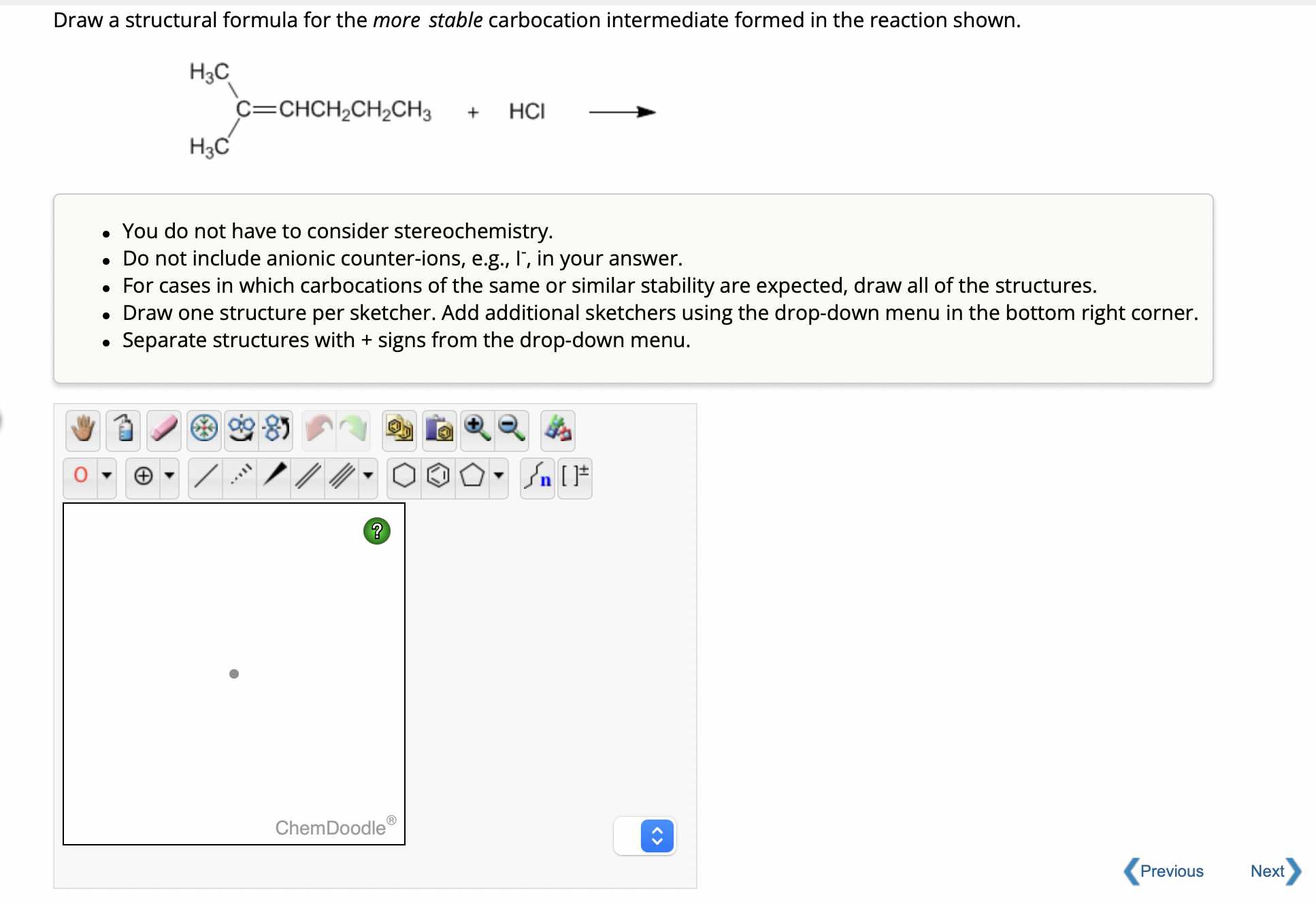 Solved Draw a structural formula for the more stable | Chegg.com