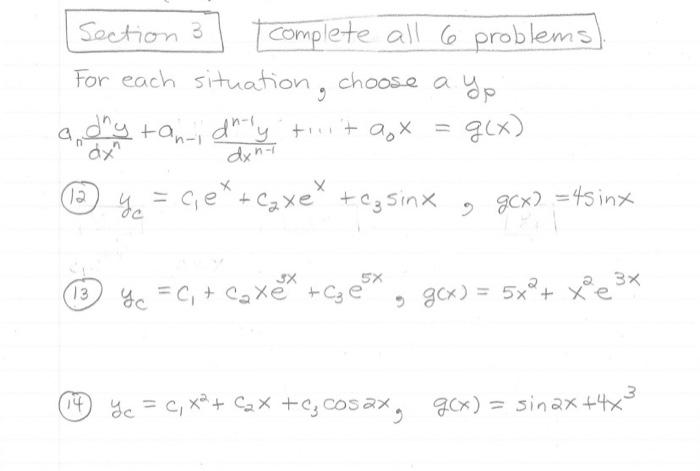 Solved complete all 6 problems For each situation, choose a | Chegg.com