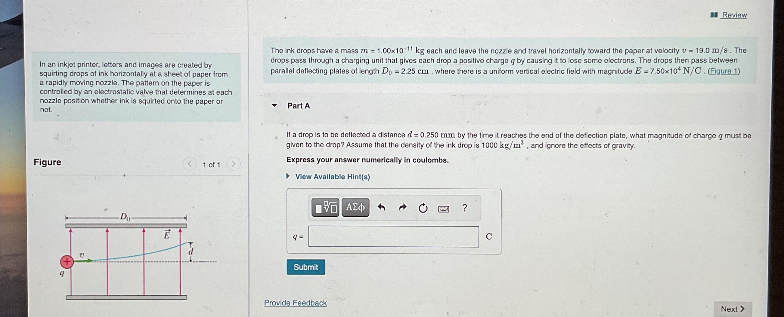Solved ReviewIn an inkjet printer, letters and images are | Chegg.com