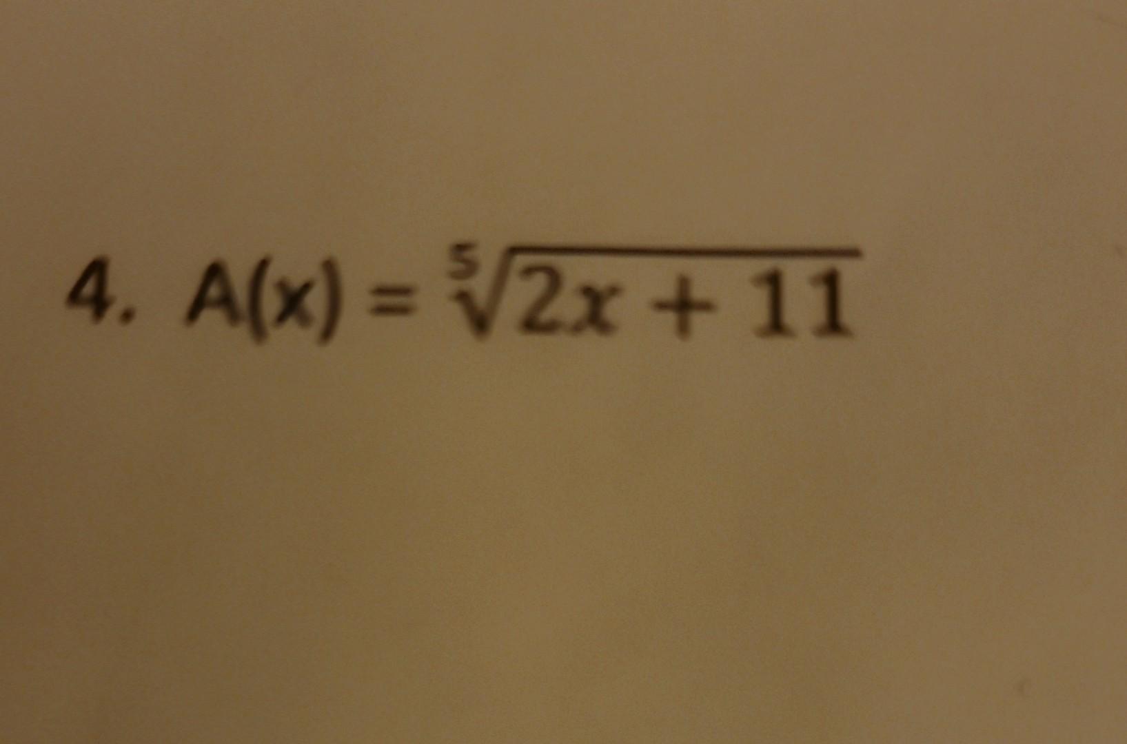 Solved A(x)=52x+11 | Chegg.com