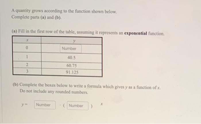 Solved A quantity grows according to the function shown Chegg