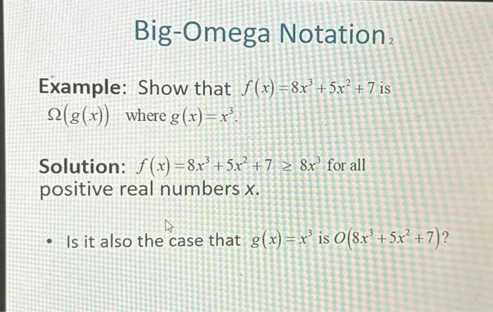 Solved Is it true that g x x 2 is O 8 x 3 5 x 2 7