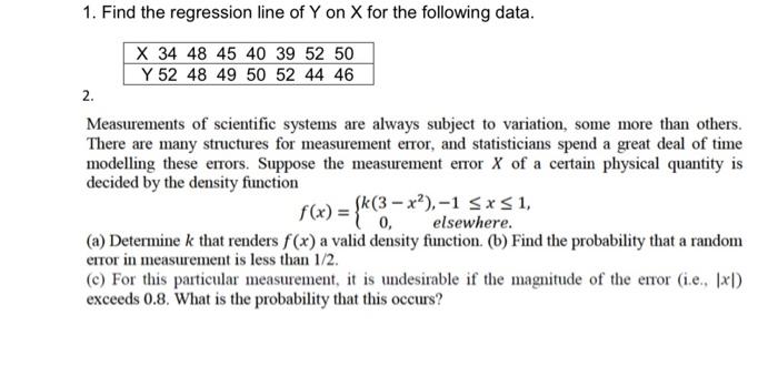 solved-1-find-the-regression-line-of-y-on-x-for-the-chegg