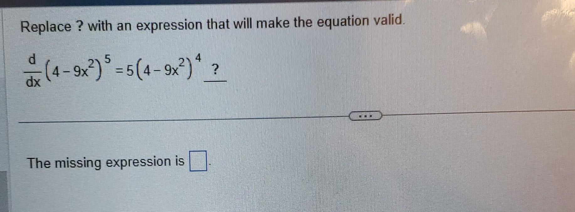 Solved Replace ? with an expression that will make the | Chegg.com