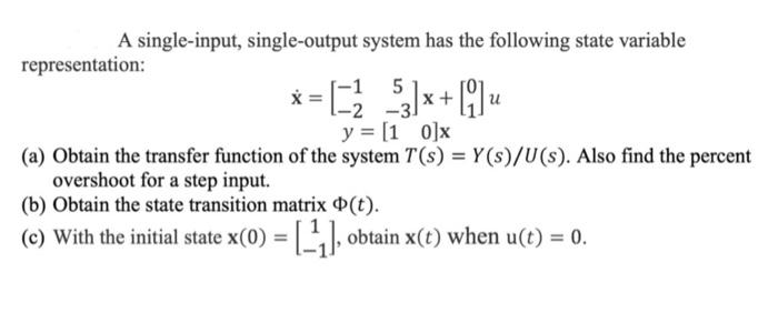 Solved A single-input, single-output system has the | Chegg.com