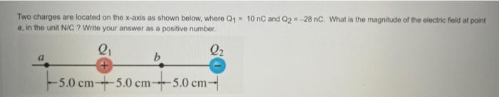 Solved Two charges are located on the x-axis as shown below, | Chegg.com