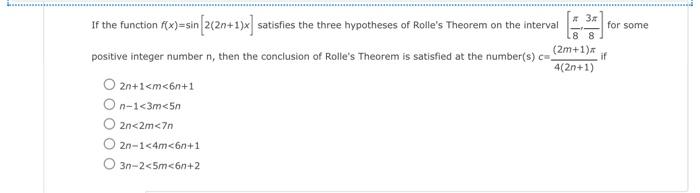 Solved If the function f(x)=sin[2(2n+1)x] satisfies the | Chegg.com