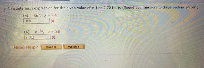 Solved Evaluate each expression for the given value of x. | Chegg.com
