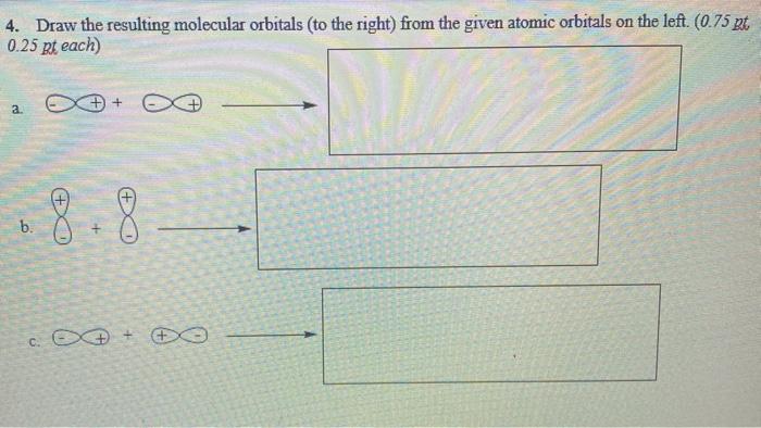 Solved Draw The Resulting Molecular Orbitals (to The Right) | Chegg.com ...