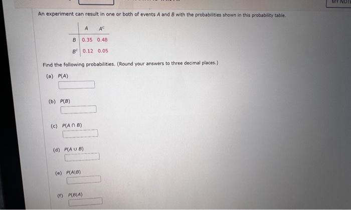 Solved An Experiment Can Result In One Or Both Of Events A | Chegg.com