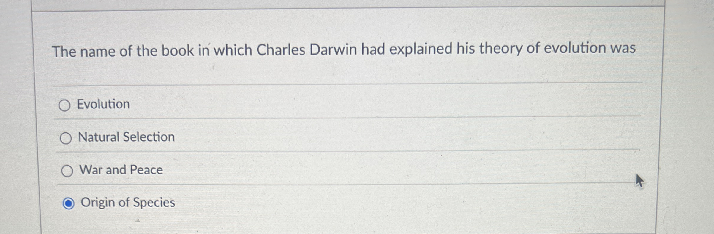 Solved The name of the book in which Charles Darwin had | Chegg.com
