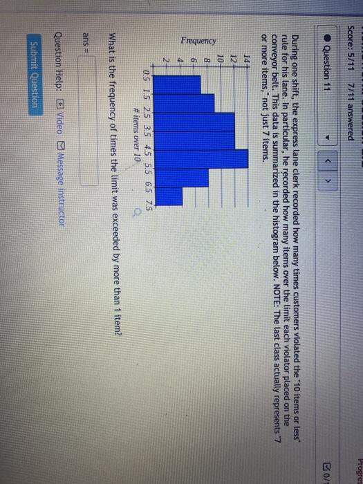 Solved Progres Score 5 11 7 11 Answered Question 11 0 Chegg Com