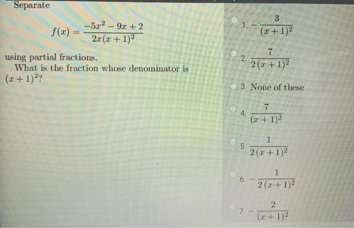 Solved Separate 1 3 X 1 2 5 12 9 R 2 F 3 2 0 Chegg Com