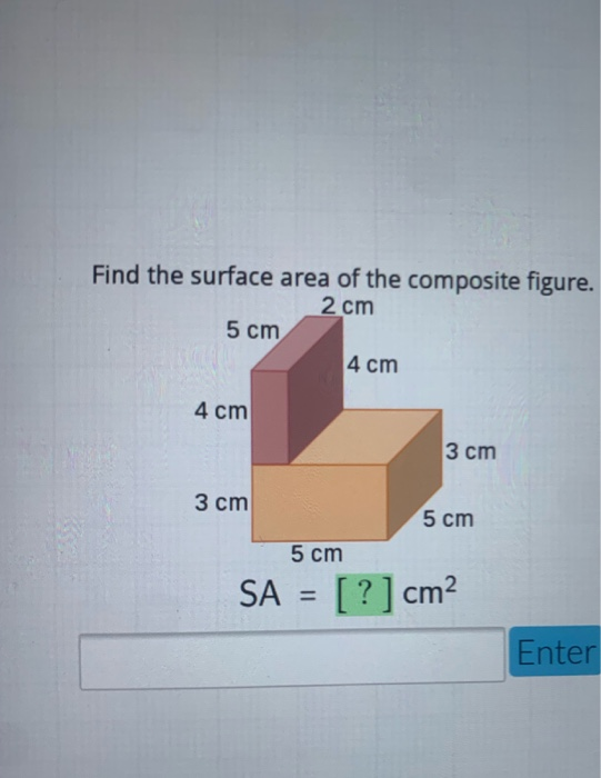 Solved Find The Surface Area Of The Composite Figure. 2 Cm 5 | Chegg.com