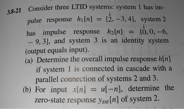 Solved 28 21 Consider Three Ltid Systems System 1 Has Im
