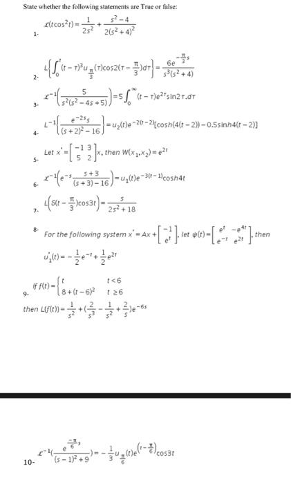 Solved State whether the following statements are True or | Chegg.com