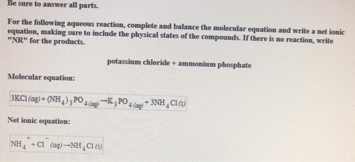 Solved Be Sure To Answer All Parts For The Following