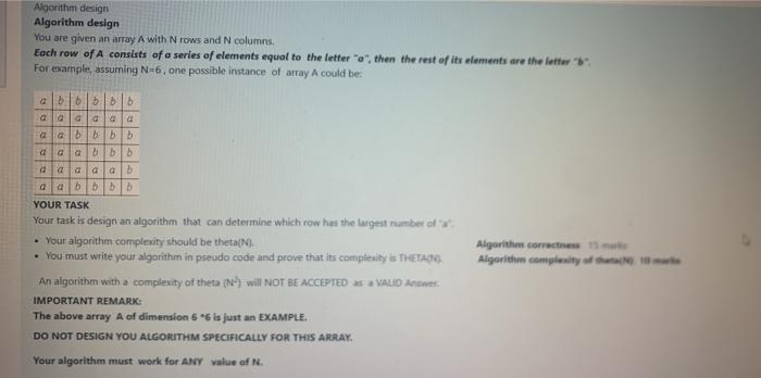 Solved Algorithm design Algorithm design You are given an | Chegg.com