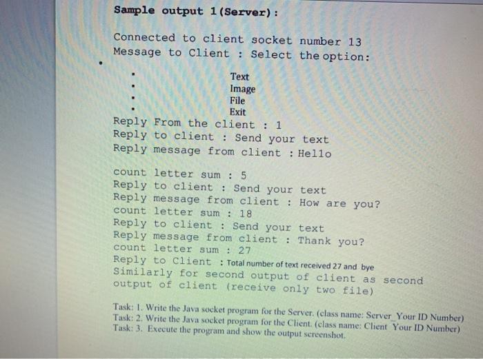 Solved QUESTION 1 1. • Develop a server program in java that | Chegg.com