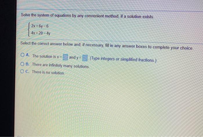 Solved Solve the system of equations by any convenient | Chegg.com