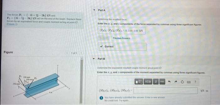 Solved The Forces F1={-4i+2j-2k} KN And F2={4i-5j-3k}kN Act | Chegg.com