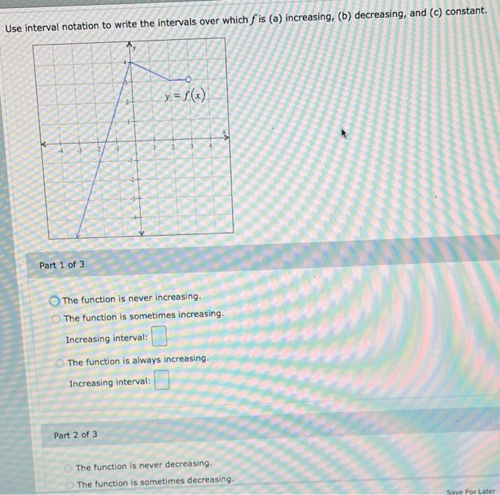 Solved Use interval notation to write the intervals over | Chegg.com