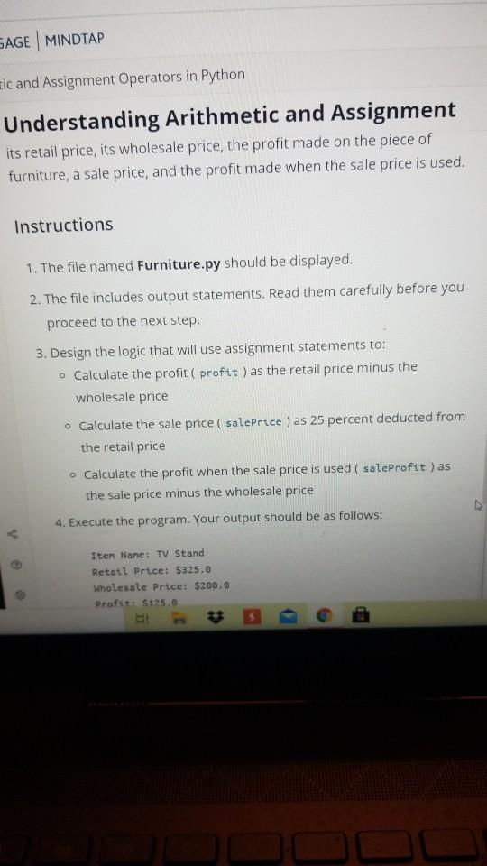 Solved Understanding Arithmetic and Assignment its retail