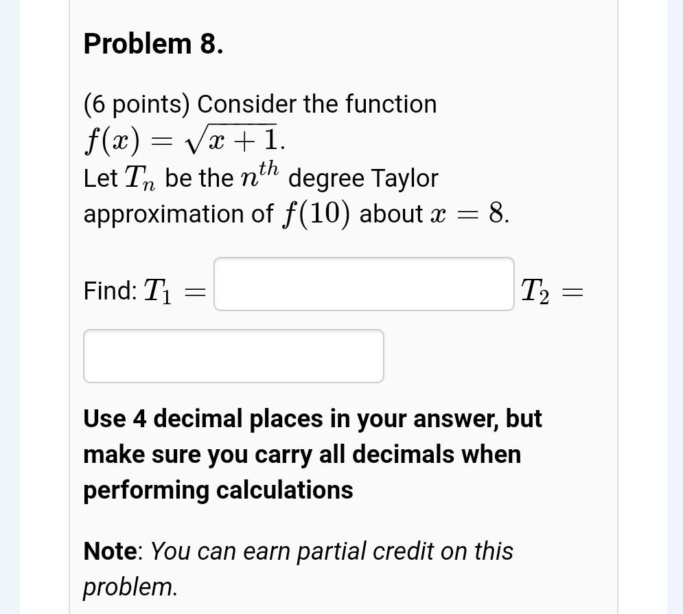 Solved Problem 8. (6 points) Consider the function f(x) = | Chegg.com