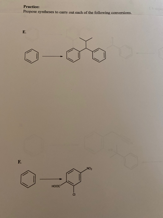 Solved Practice: Propose Syntheses To Carry Out Each Of The | Chegg.com