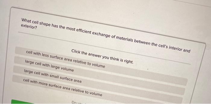 Solved What cell shape has the most efficient exchange of | Chegg.com