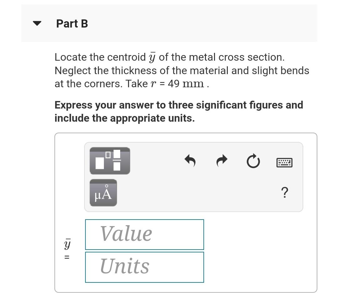 Solved Locate The Centroid A Of The Metal Cross Section Chegg Com