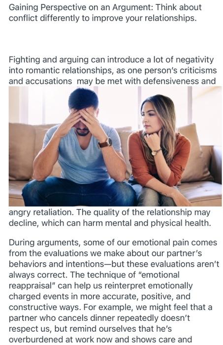 Gaining Perspective on an Argument: Think about | Chegg.com