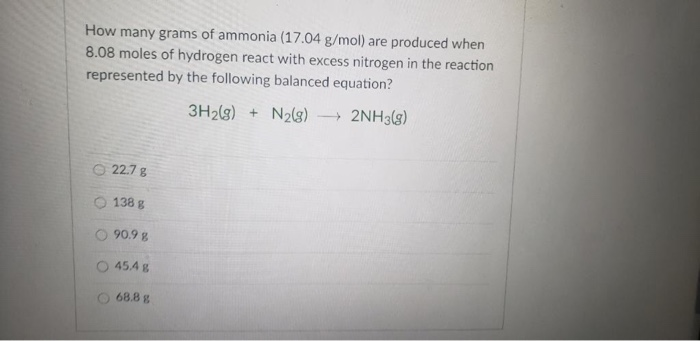 solved-how-many-grams-of-ammonia-17-04g-mol-are-produced-chegg