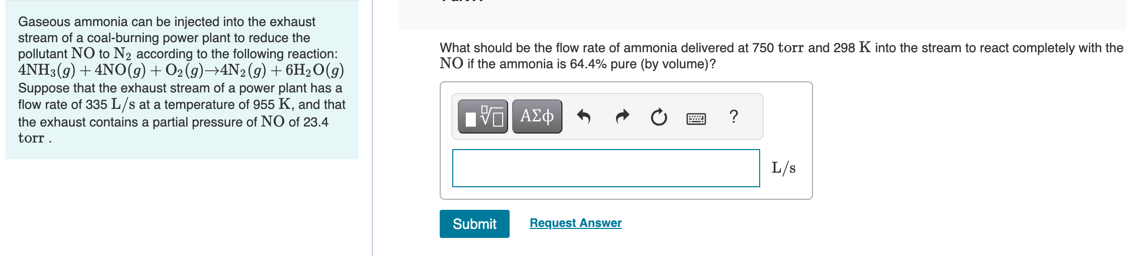 Solved Gaseous ammonia can be injected into the | Chegg.com