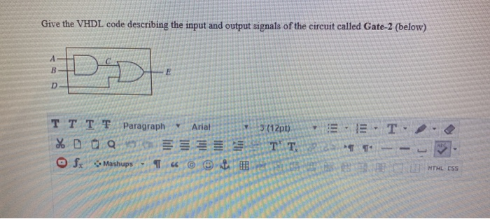 Solved Give the VHDL code describing the input and output | Chegg.com